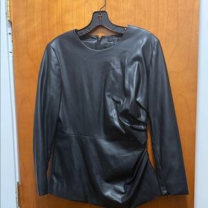 Donna Karan Black Faux Leather Jacket